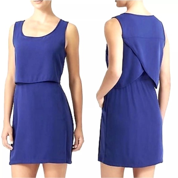 Athleta Dresses & Skirts - Athleta The Getaway Layered Dress Blue Sleeveless Mini Sporty Womens XXS